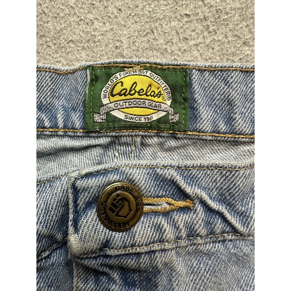 Cabela's Jeans Mens 42x34 (39x32) Light Wash Blue Denim Relaxed Fit Hunting - Picture 9 of 14